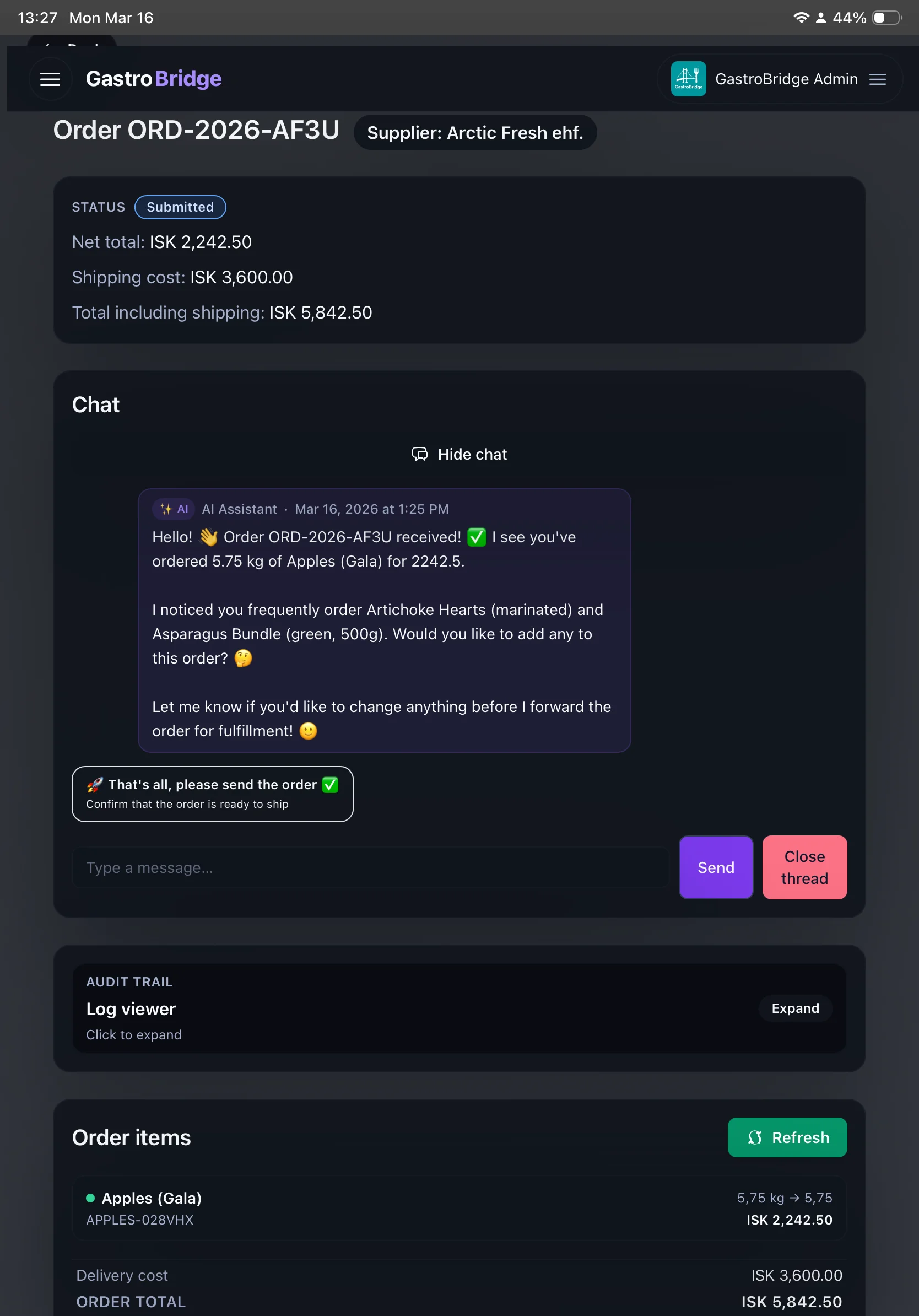 Lost Orders solution screenshot
